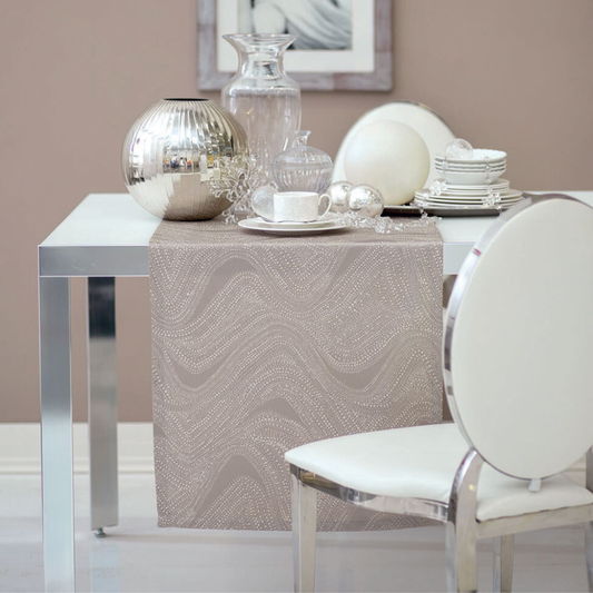 Runner 50x150 Crystelle Blumarine Home in tessuto jacquard con logo Blumarine in cristalli Made in Italy