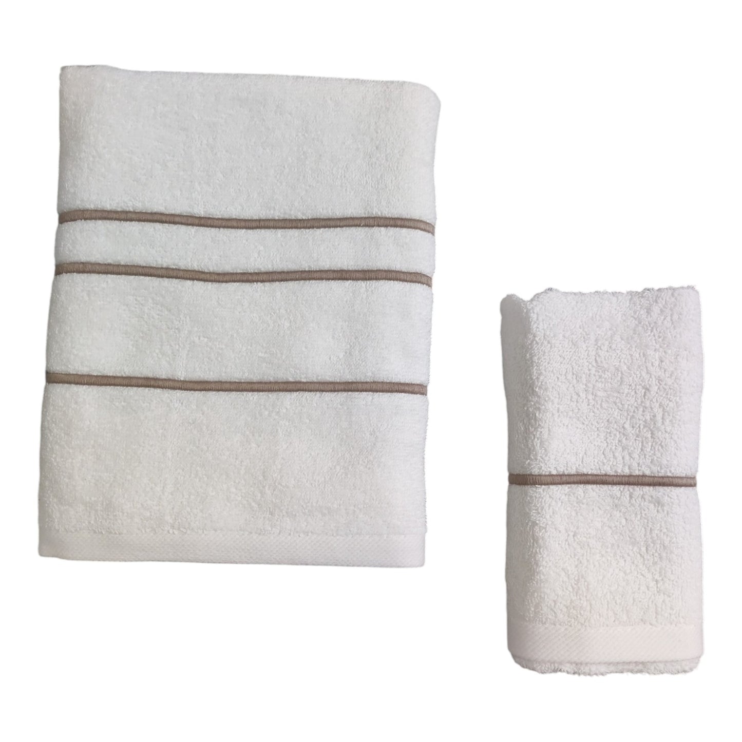 Set 1 asciugamano e 1 ospite Atos Opera Prima in spugna 100% cotone morbida e assorbente per il bagno