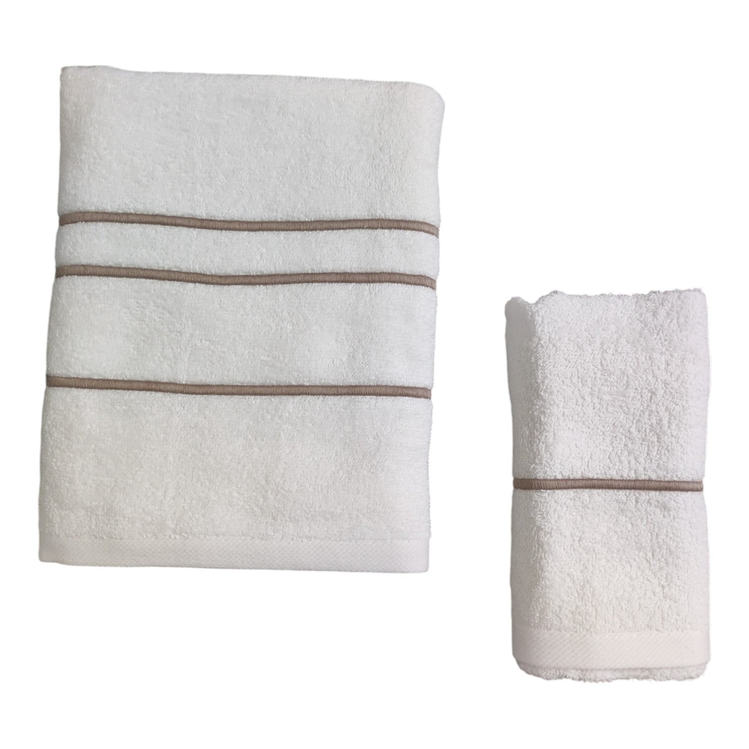 Set 1 asciugamano e 1 ospite Atos Opera Prima in spugna 100% cotone morbida e assorbente per il bagno