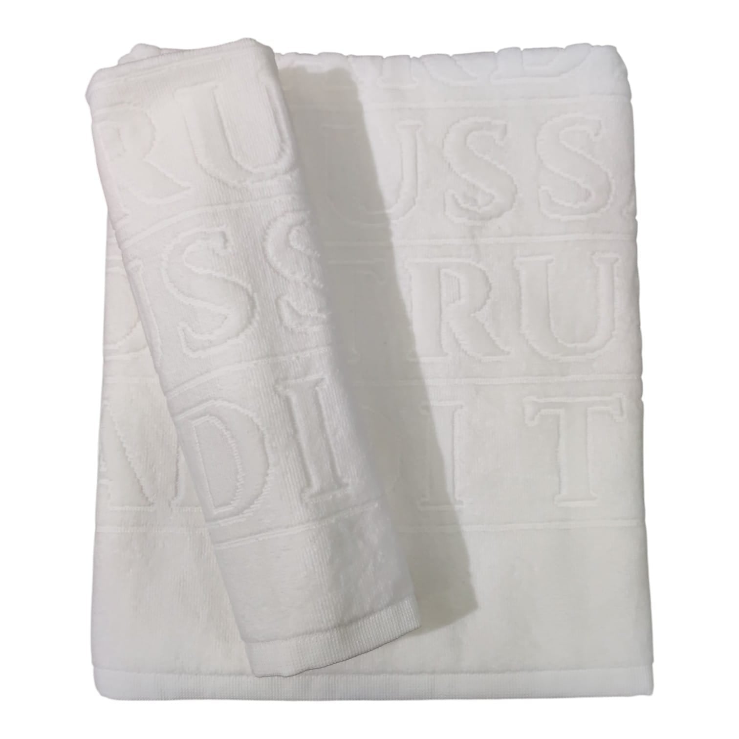 Set asciugamani 1+1 Overlogo Trussardi Casa colore bianco