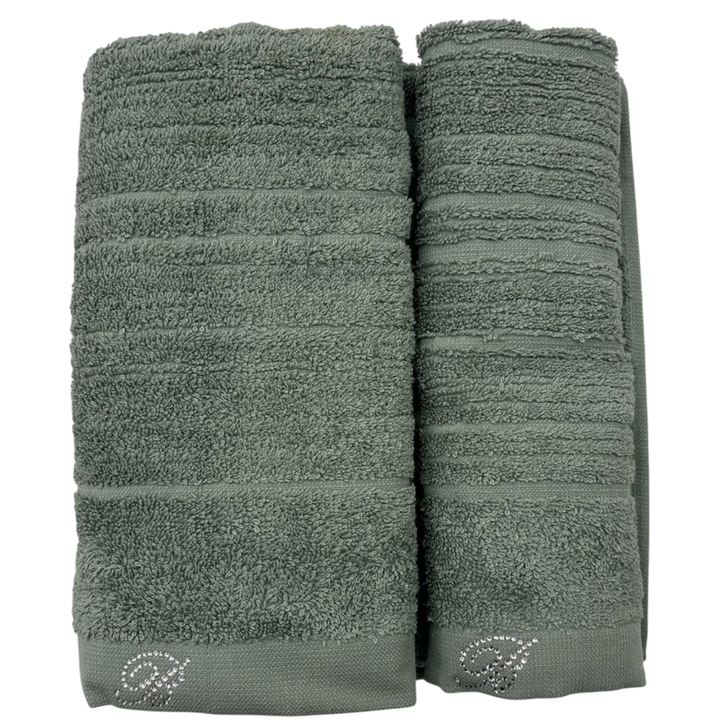 Set asciugamani e ospite Samira Blumarine in tinta unita, 100% cotone jacquard con logo in cristalli