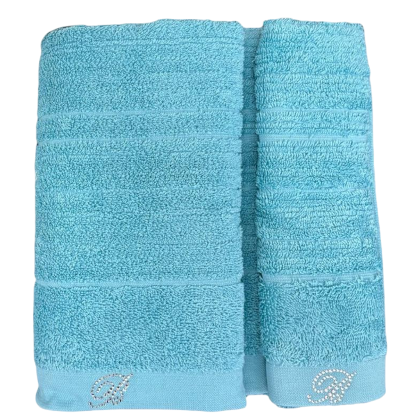 Set asciugamani e ospite Samira Blumarine in tinta unita, 100% cotone jacquard con logo in cristalli