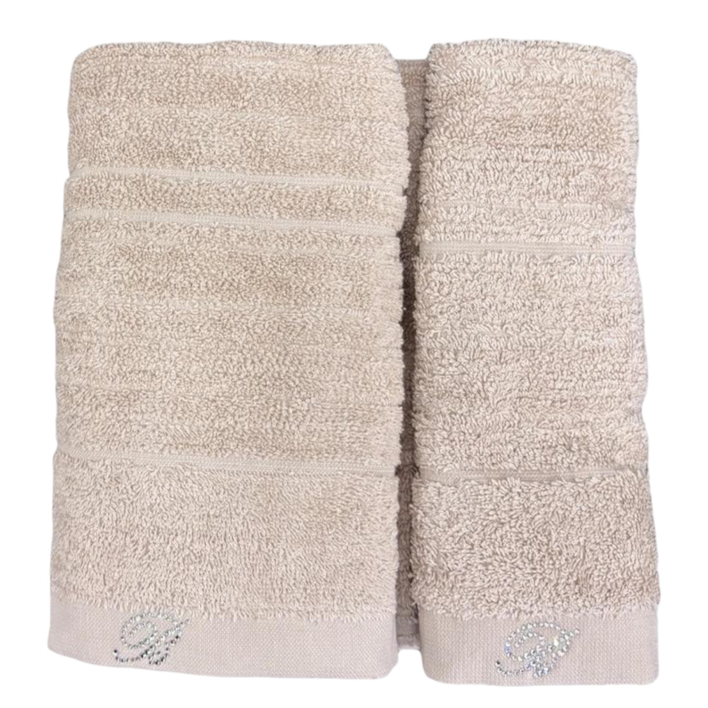Set asciugamani e ospite Samira Blumarine in tinta unita, 100% cotone jacquard con logo in cristalli
