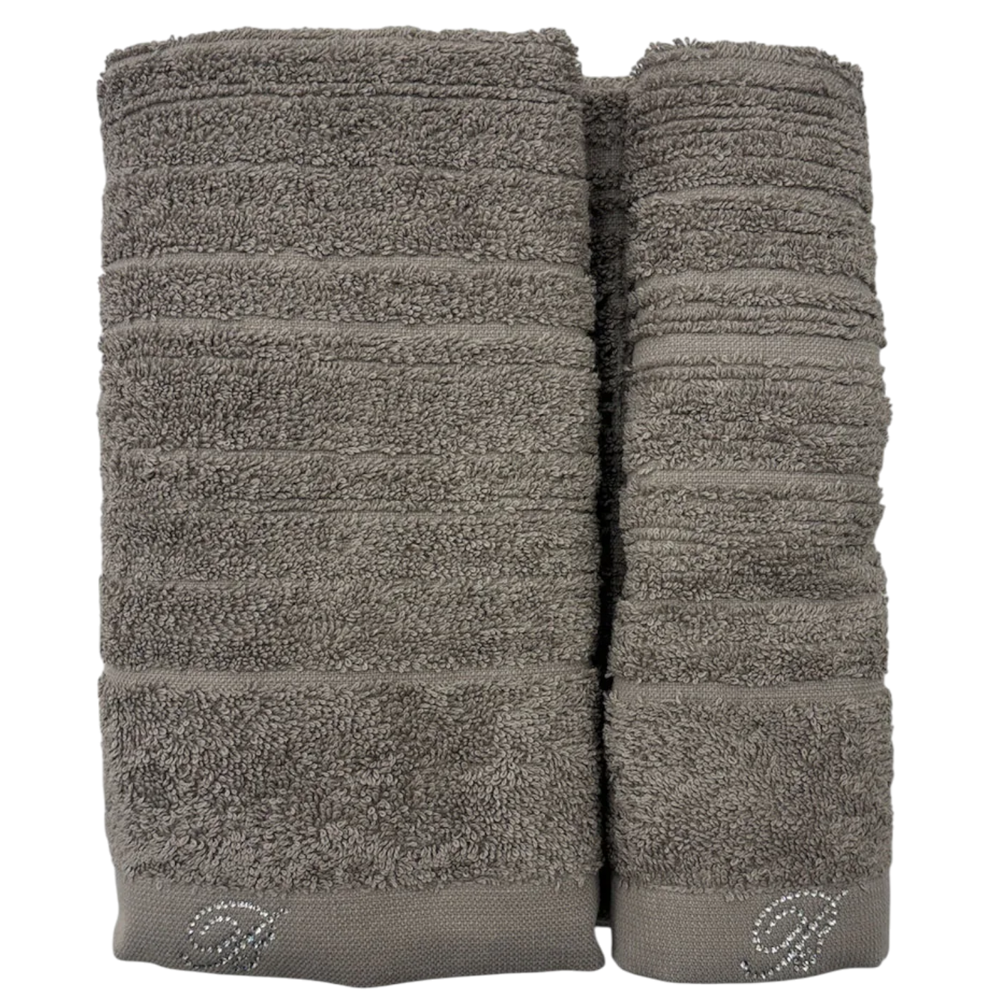 Set asciugamani e ospite Samira Blumarine in tinta unita, 100% cotone jacquard con logo in cristalli
