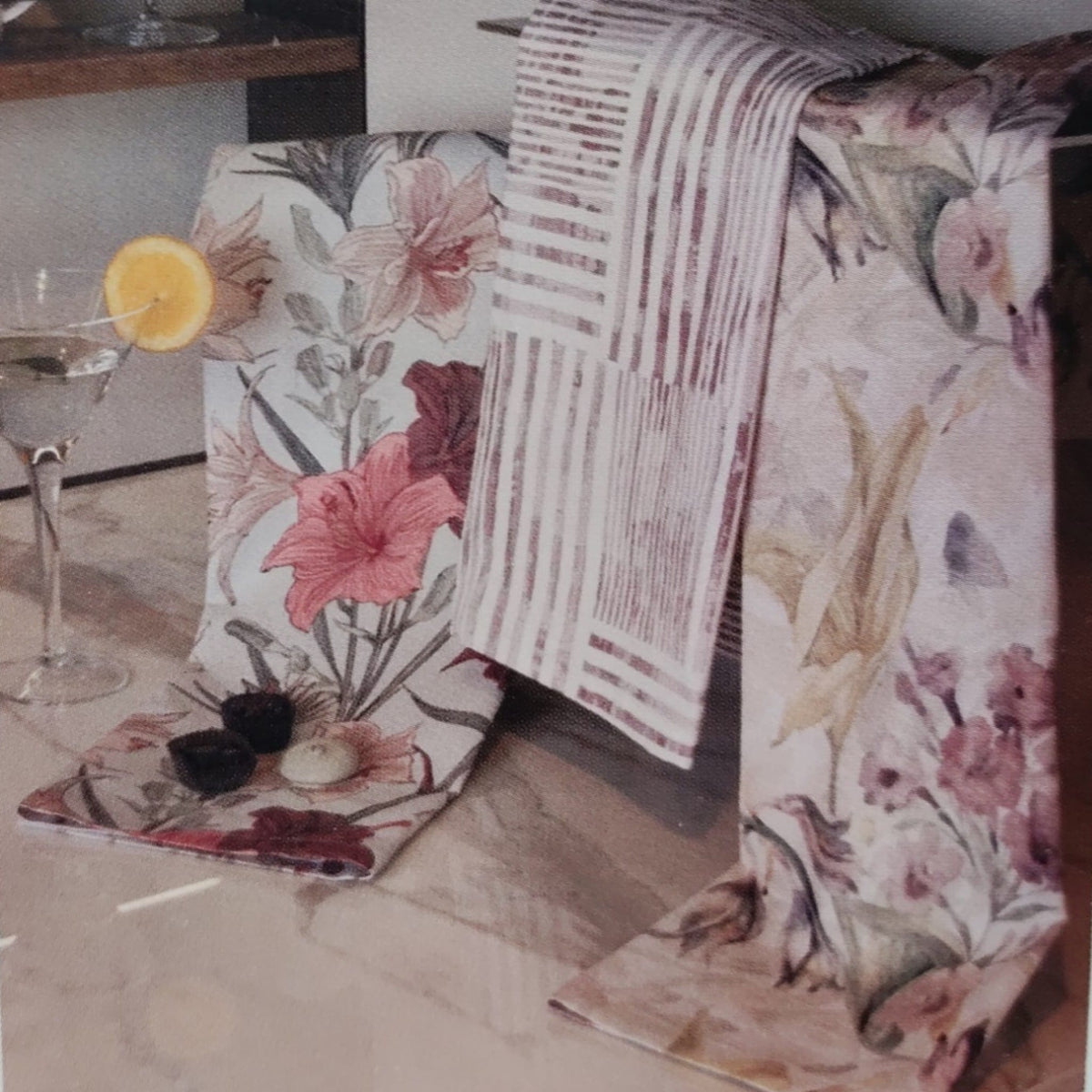 Set 3 Strofinacci Cucina Alicia Neith 100% Cotone 50x70 cm