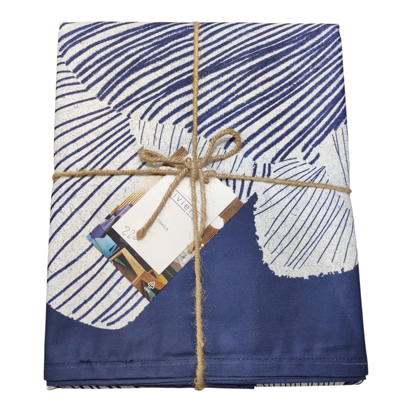 Tovaglia antimacchia Ines Riviera by Carillo Home 150x220 per 8 posti in twill con stampa digitale decorativa