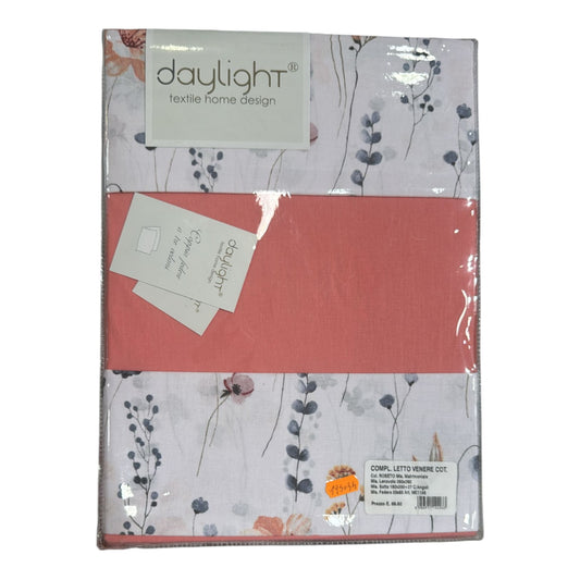 Completo lenzuolo matrimoniale Venere Daylight 100% cotone
