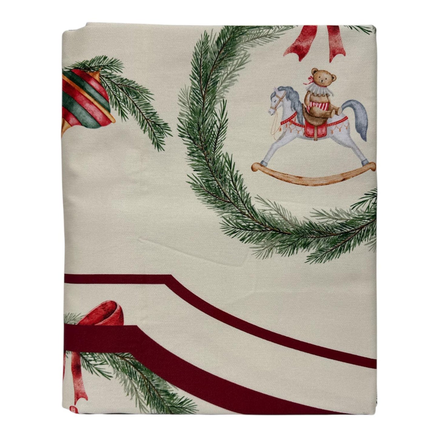 Tovaglia Natalizia 155x250 Dondolo Maestri Cotonieri
