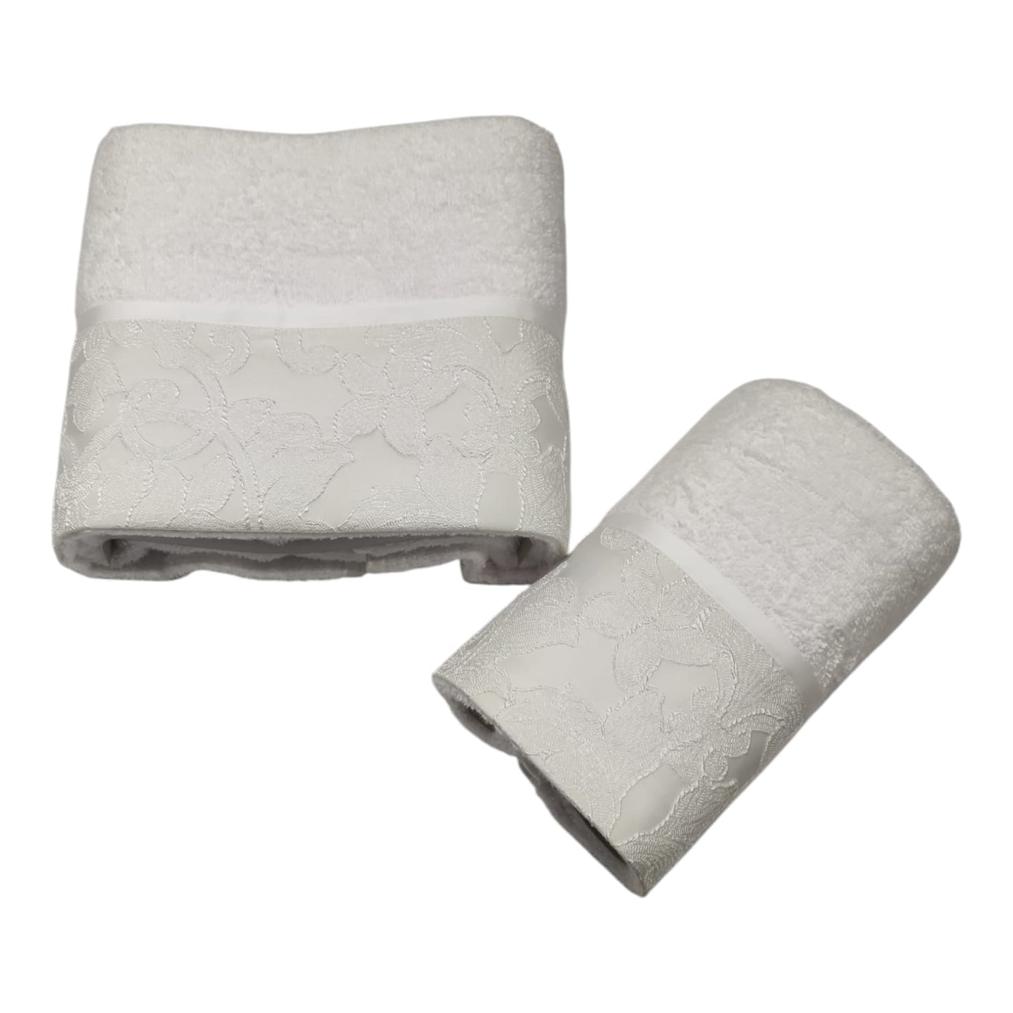 Set Asciugamani 1 viso e 1 ospite Sveva MF1181 Battaglia Classico Italiano