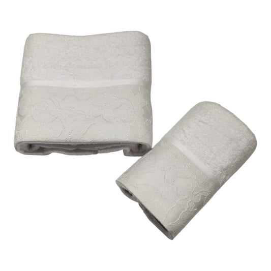 Set Asciugamani 1 viso e 1 ospite Sveva MF1181 Battaglia Classico Italiano