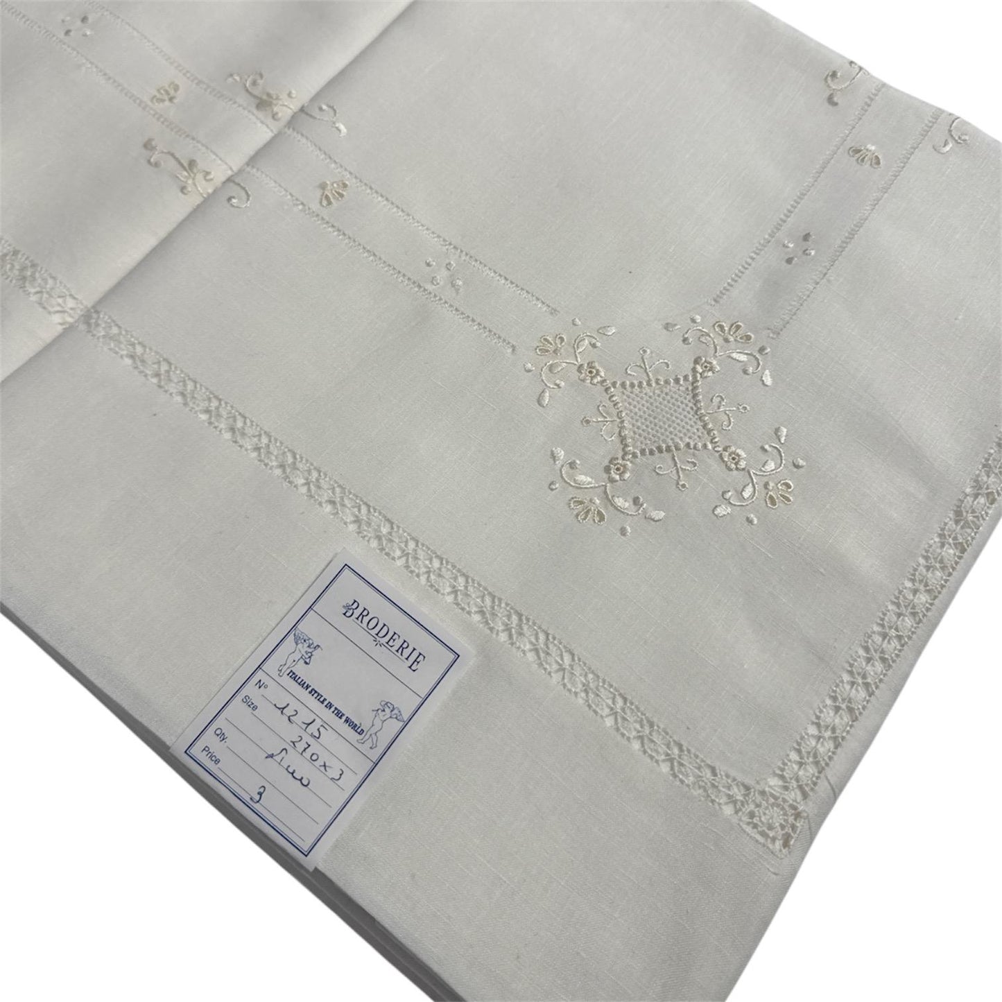 Parure Lenzuola Lino 2 Posti 1215 Broderie