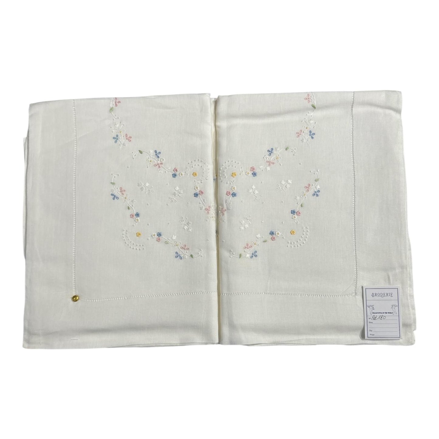 Parure Lenzuola Lino 2 Posti 180 Broderie