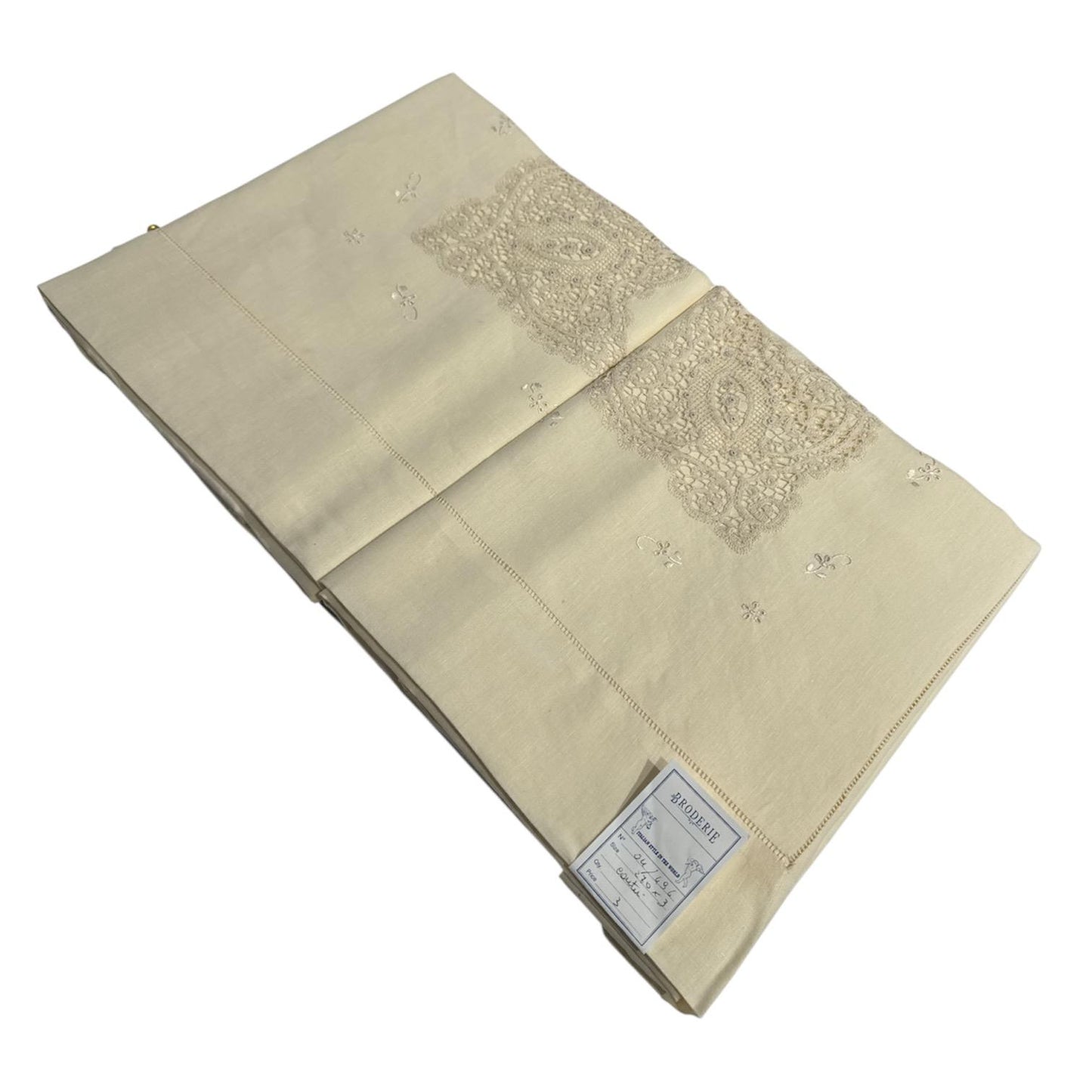 Parure Lenzuola 2Posti Lino e Cantù 04/496 Broderie