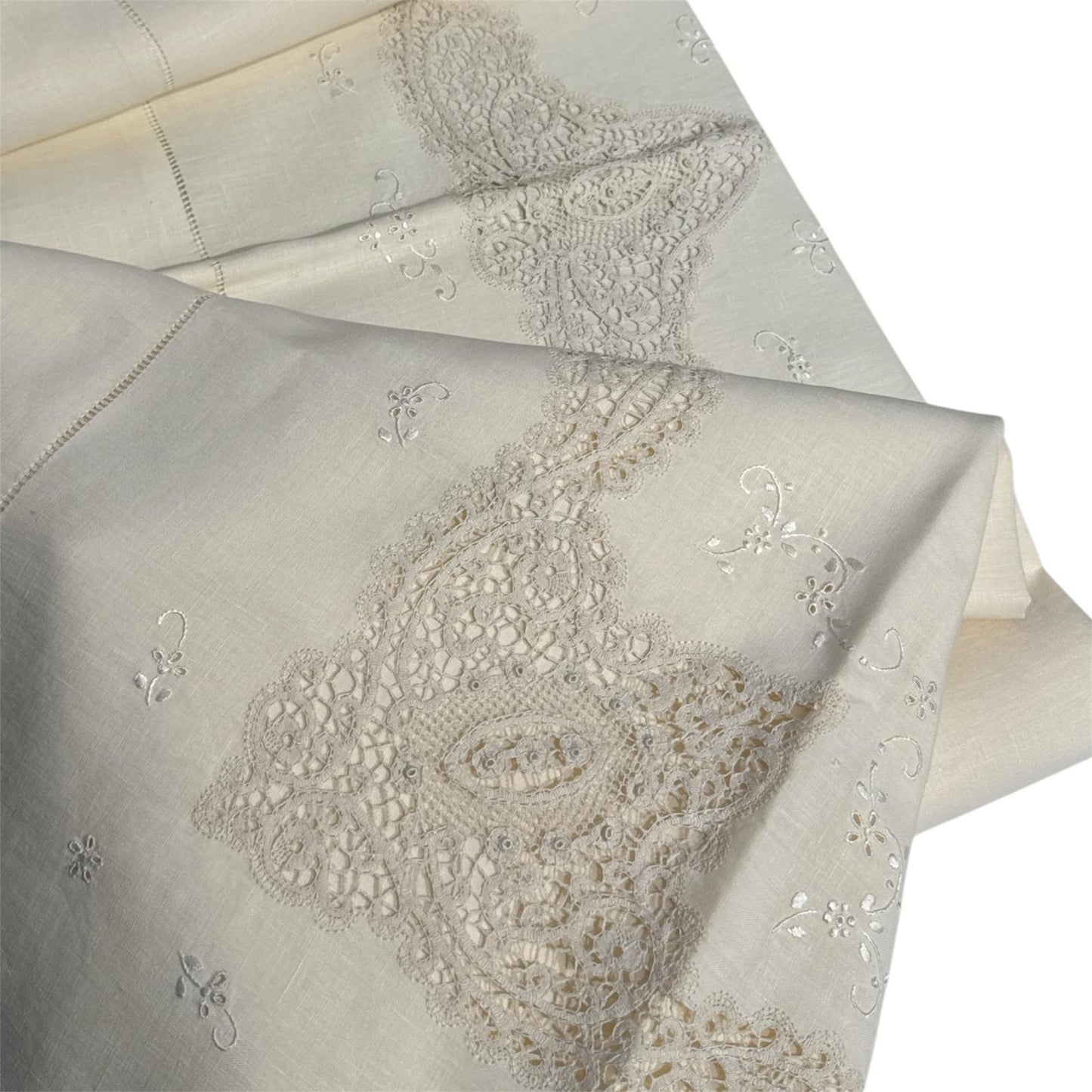 Parure Lenzuola 2Posti Lino e Cantù 04/496 Broderie