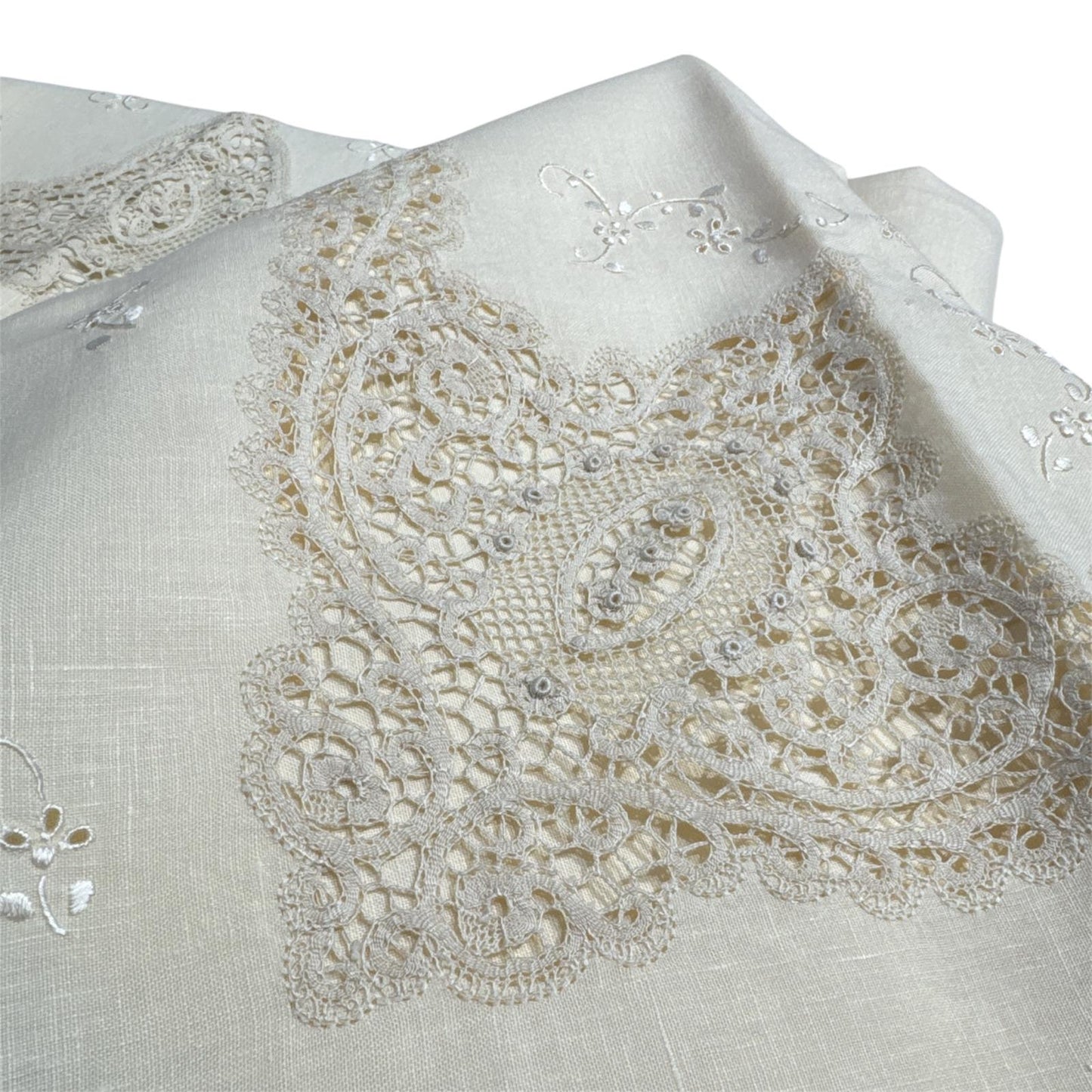 Parure Lenzuola 2Posti Lino e Cantù 04/496 Broderie