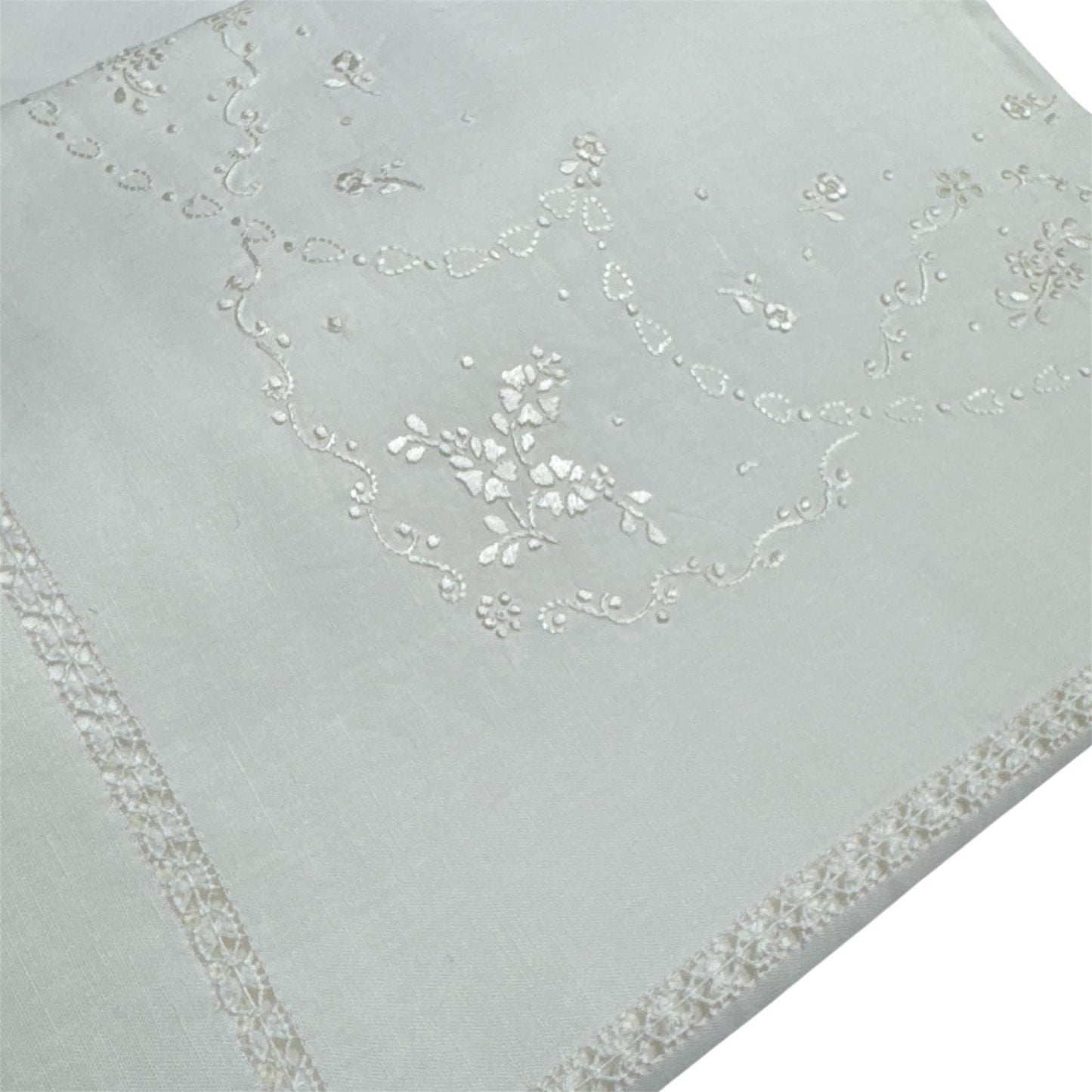 Coppia Lenzuola 2Posti Lino 8294 Broderie