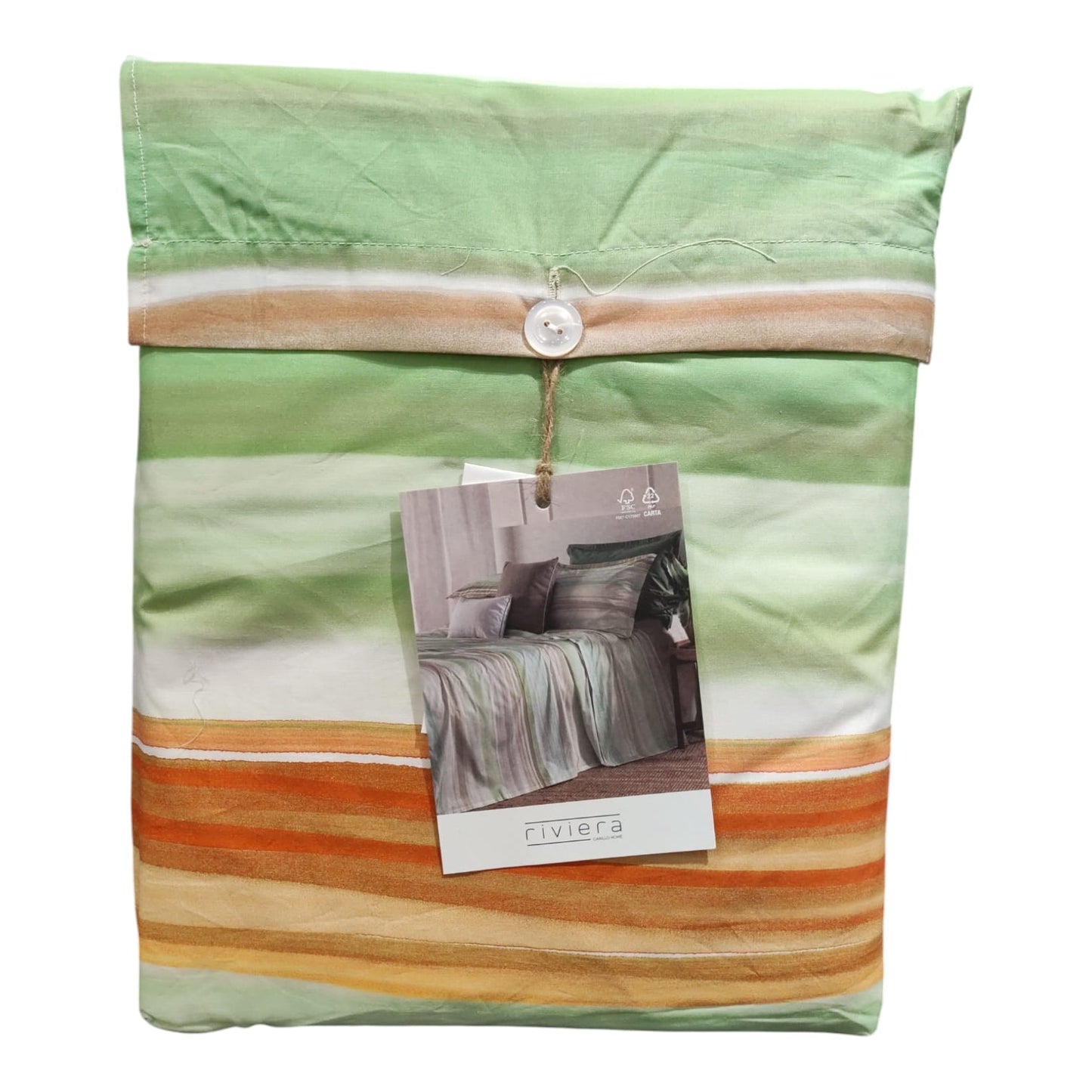 Completo Lenzuolo Copriletto 1 Posto Lushana Riviera Percalle