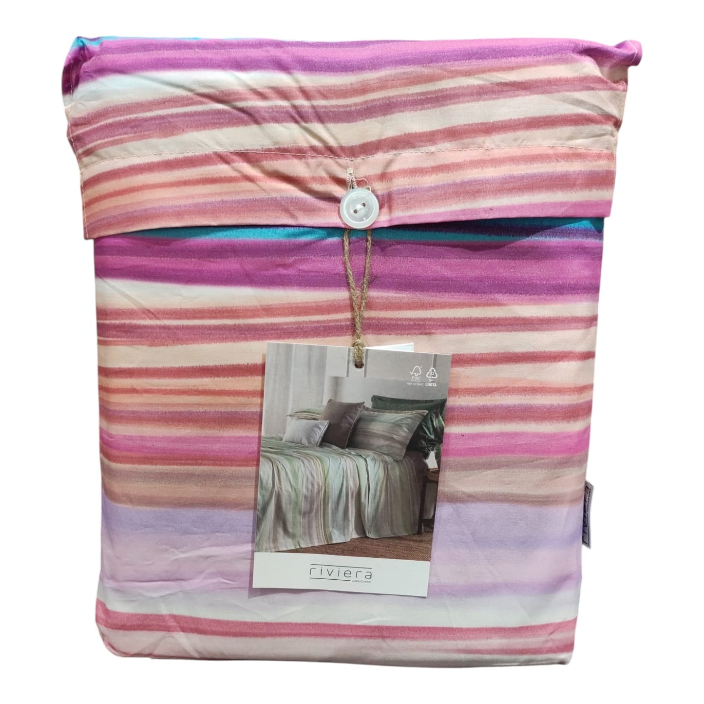 Completo Lenzuolo Copriletto 1 Posto Lushana Riviera Percalle