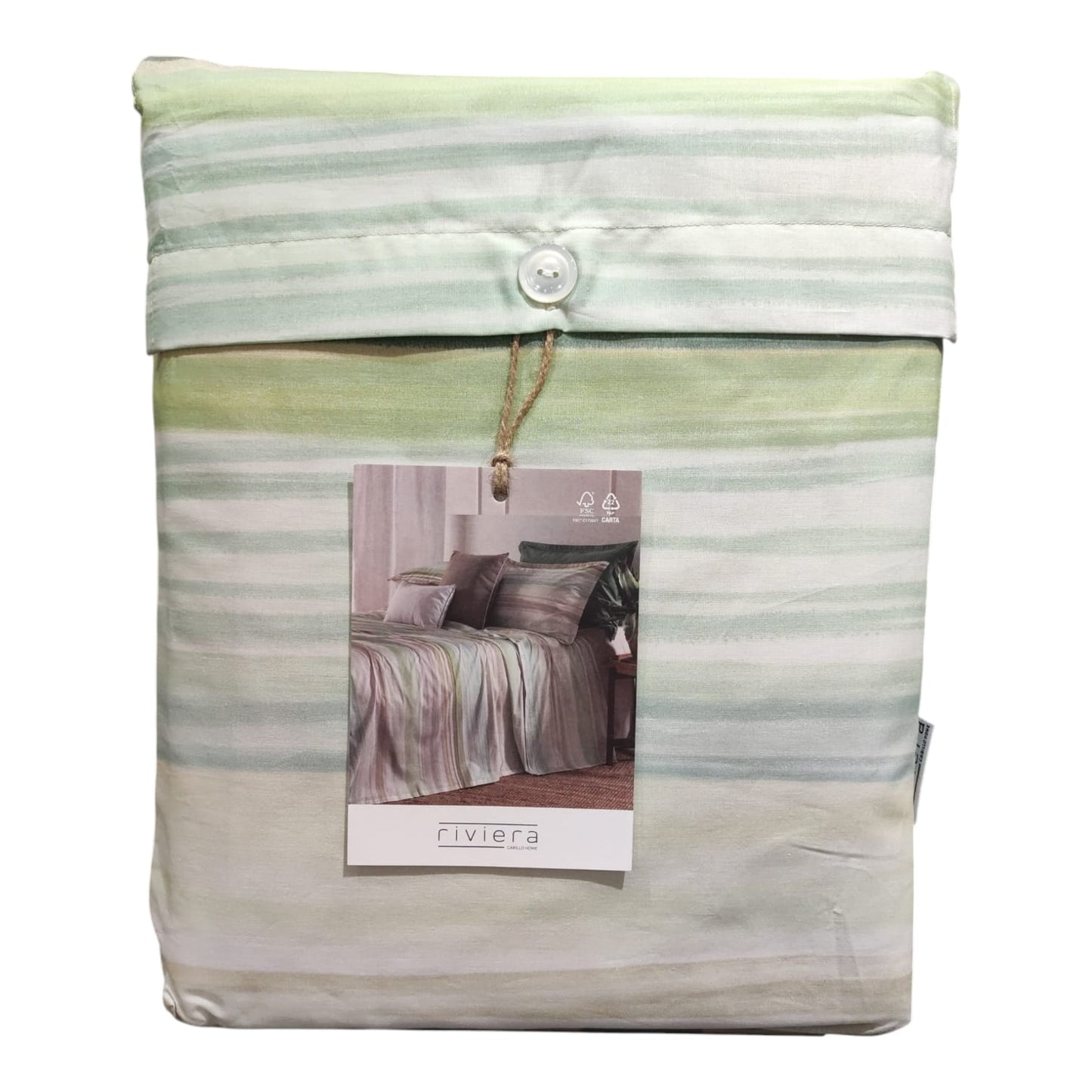 Completo Lenzuolo Copriletto 1 Posto Lushana Riviera Percalle