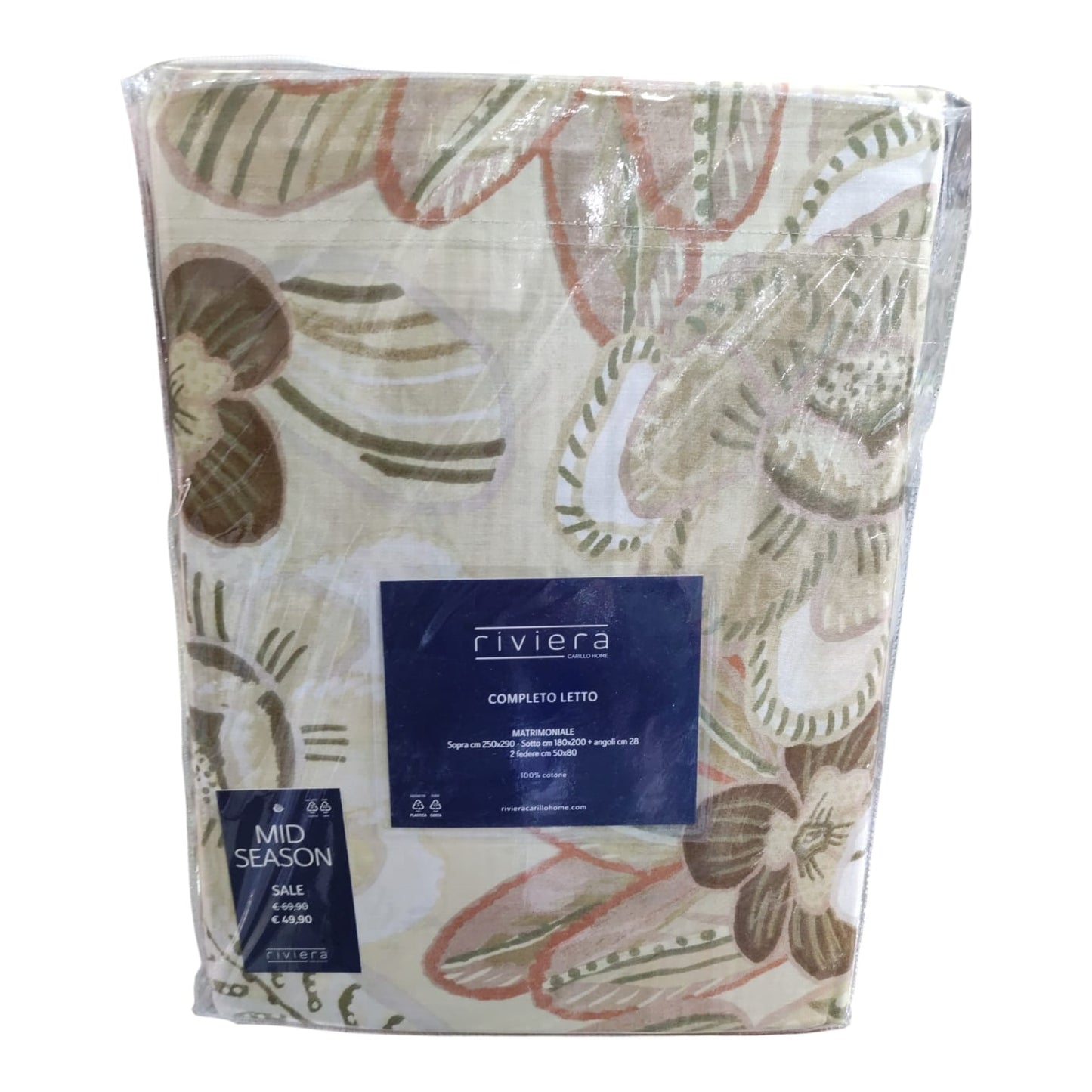 Offerta 3 completi lenzuola 2 posti assortiti Riviera a soli 100 euro per letto matrimoniale