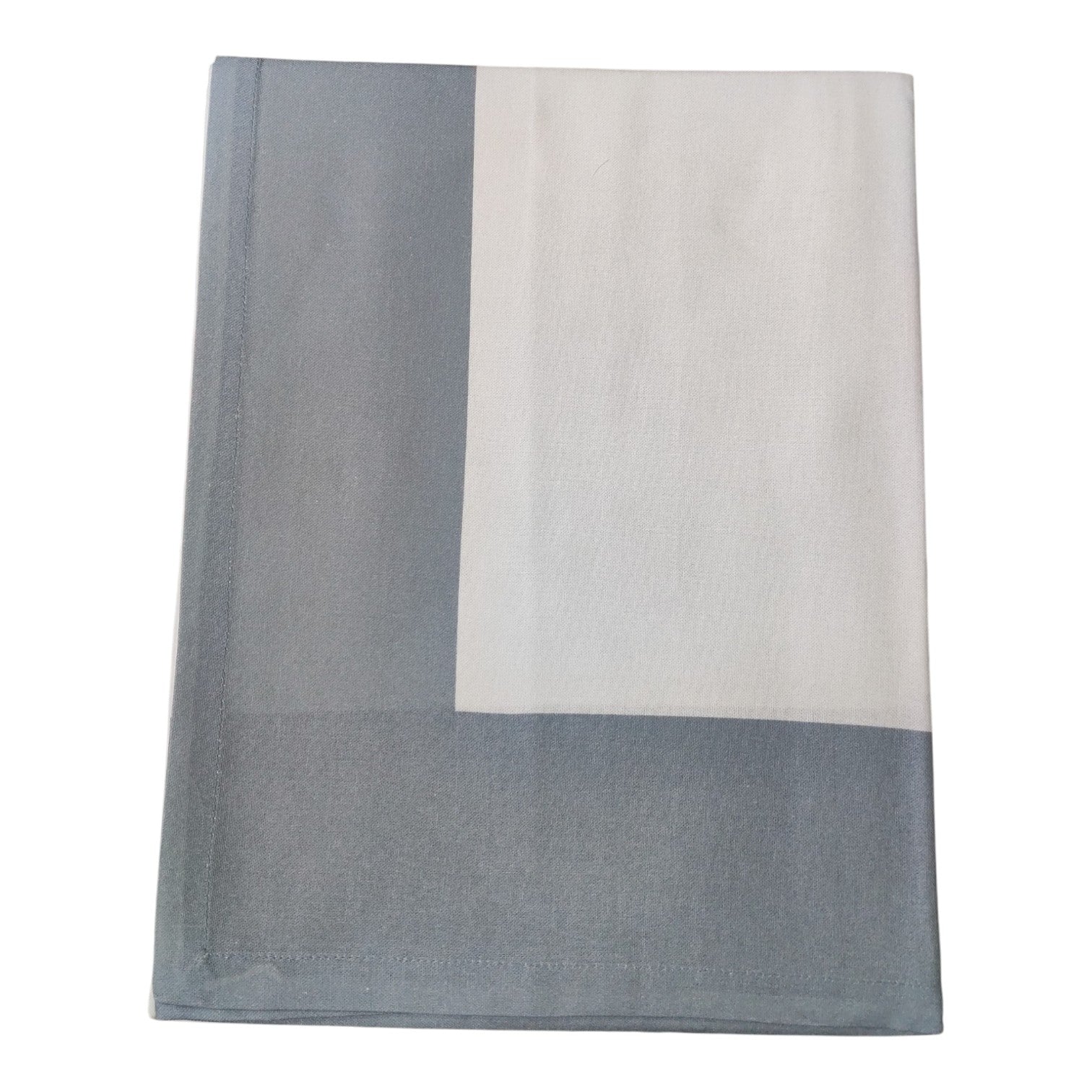 Tovaglia 12 posti Milù Neìth 160x280 in panama 100% puro cotone bianco sky con elegante bordo a contrasto