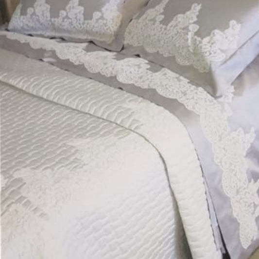 Coordinato Matrimoniale Trapuntino, Lenzuolo e 2 Cuscini Fabienne Opera Prima