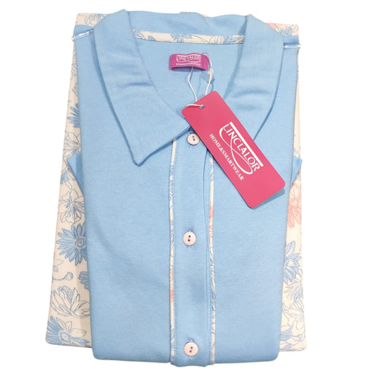 Pigiama Donna Invernale LR992203 Linclalor aperto con collo