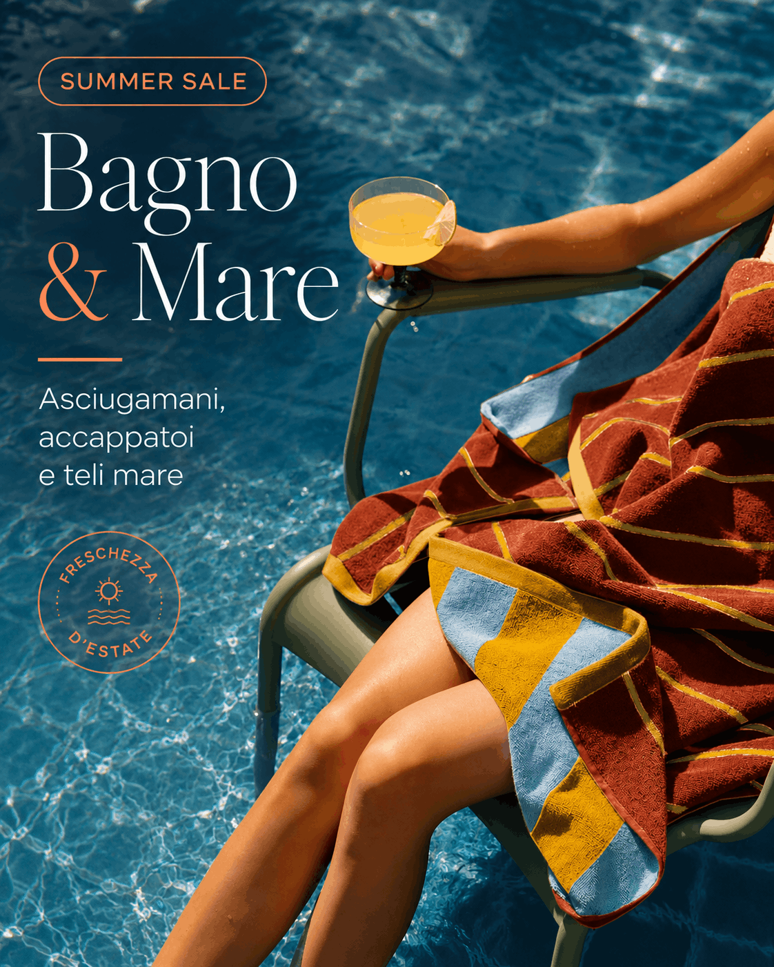 Bagno e Mare con asciugamani, accappatoi e teli mare per i Saldi Estivi La Femina Home