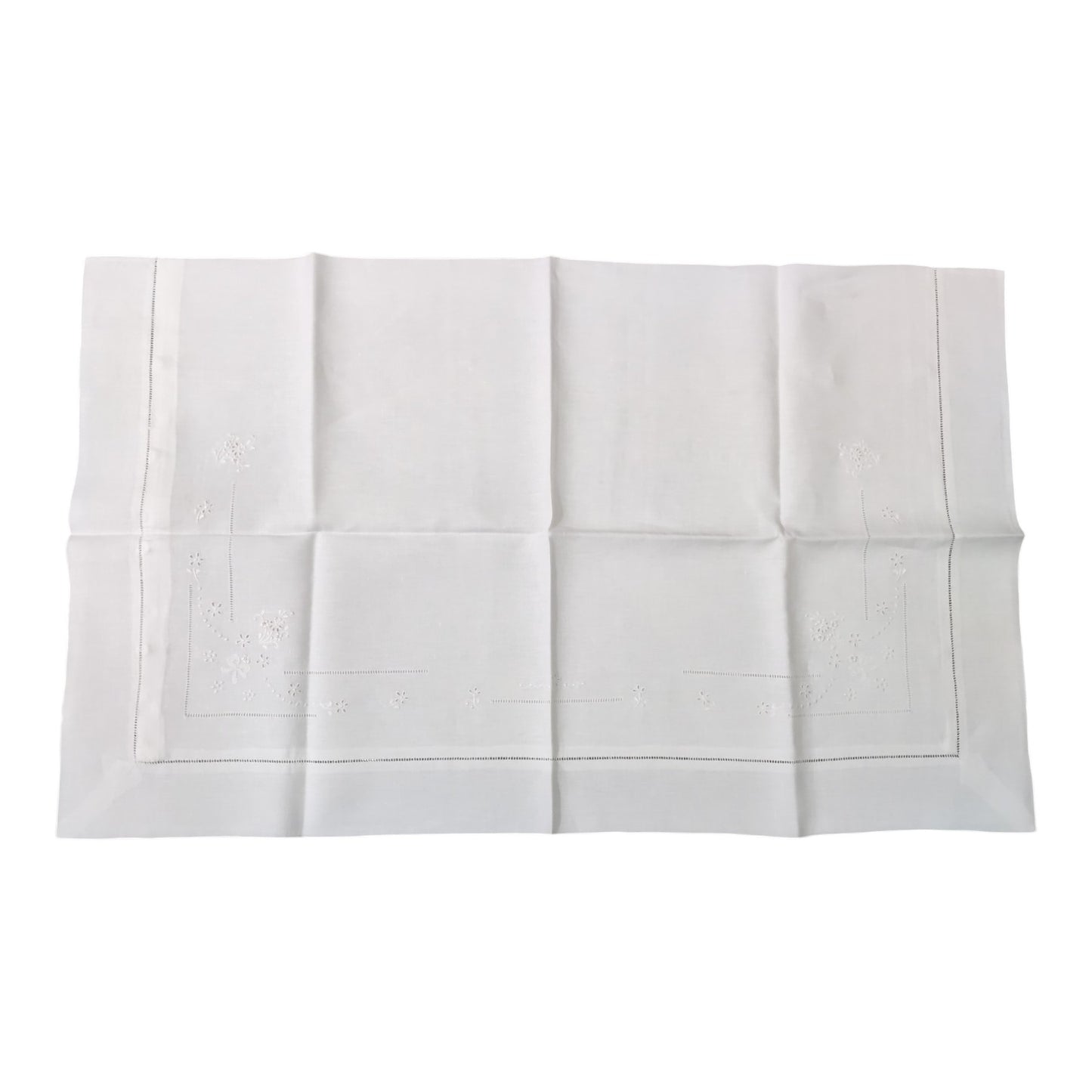Lenzuolo matrimoniale lino Bellora Broderie LR1461 bianco