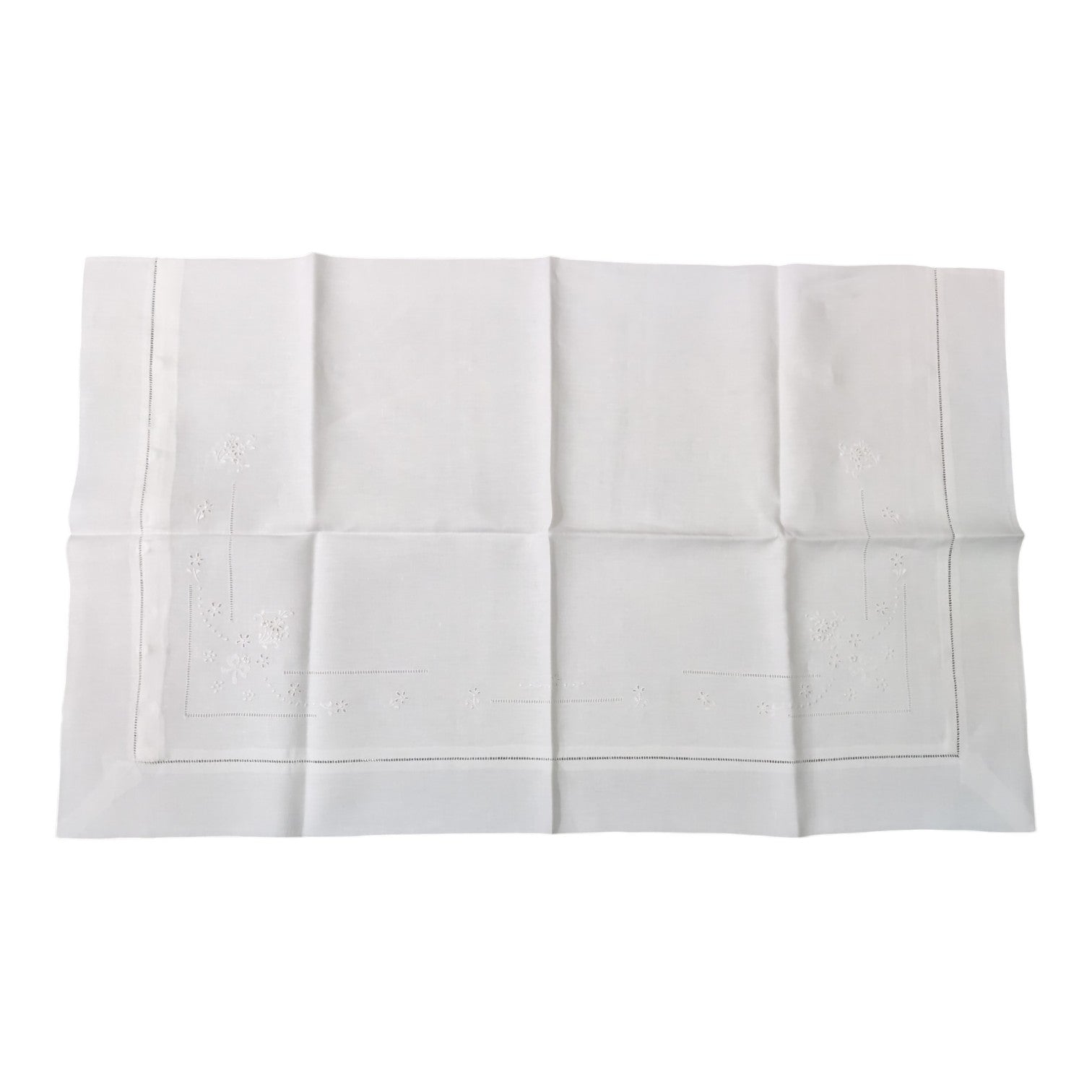 Lenzuolo matrimoniale lino Bellora Broderie LR1461 bianco