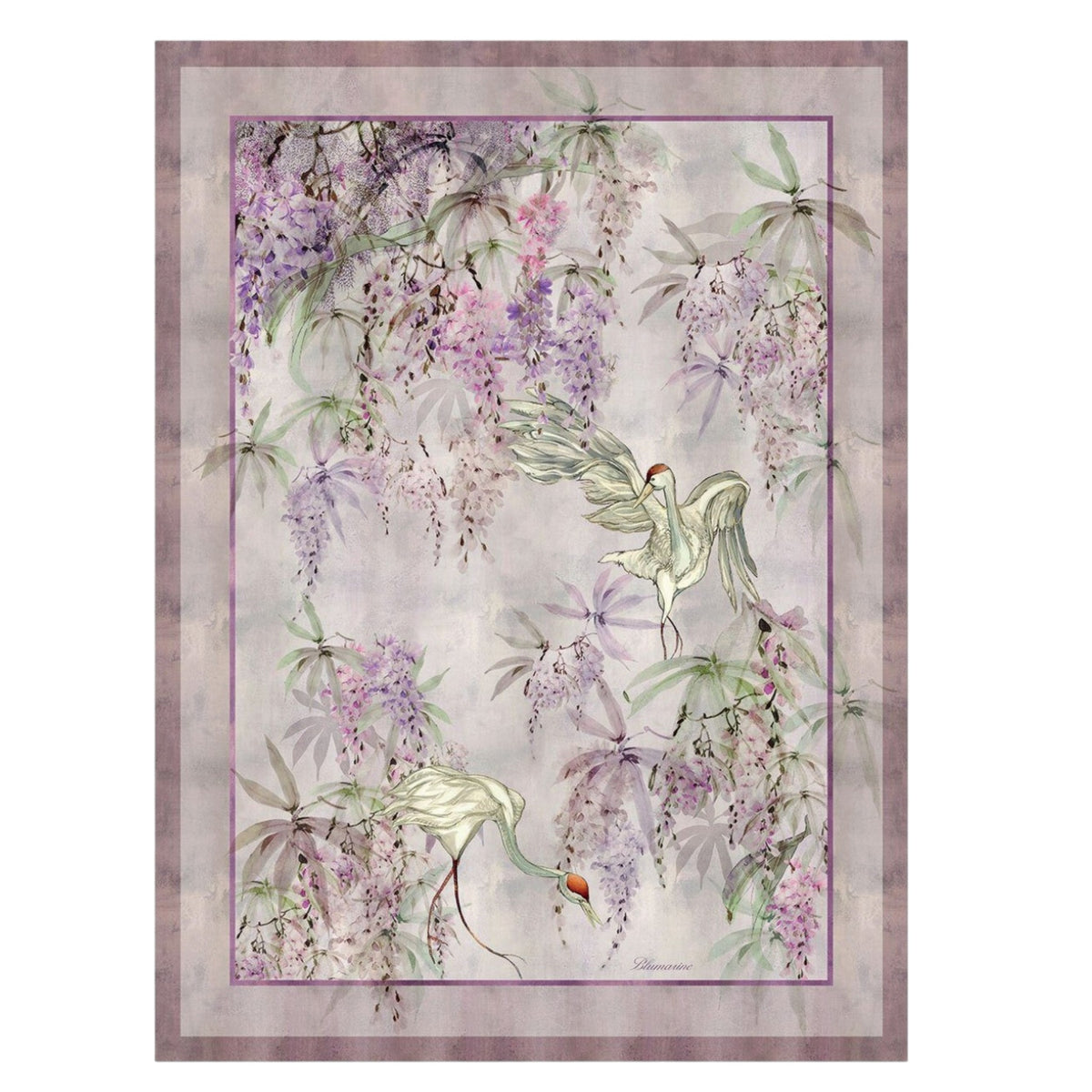 Caldo Pareo Glicine Blumarine con fiori e uccelli decorativi su fondo delicato