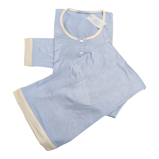Camicia da notte donna Fida Lingerie EI2722 in viscosa con scollo serafino