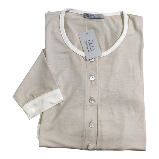 Camicia da notte donna Fida Lingerie EI2722 in viscosa con scollo serafino