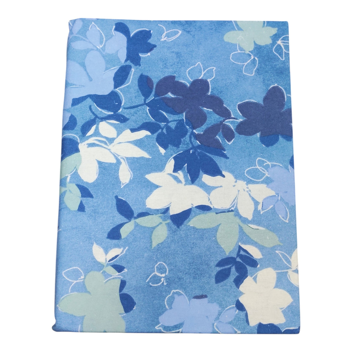Completo lenzuola Flor Bassetti Mania in flanella con fantasia floreale blu.