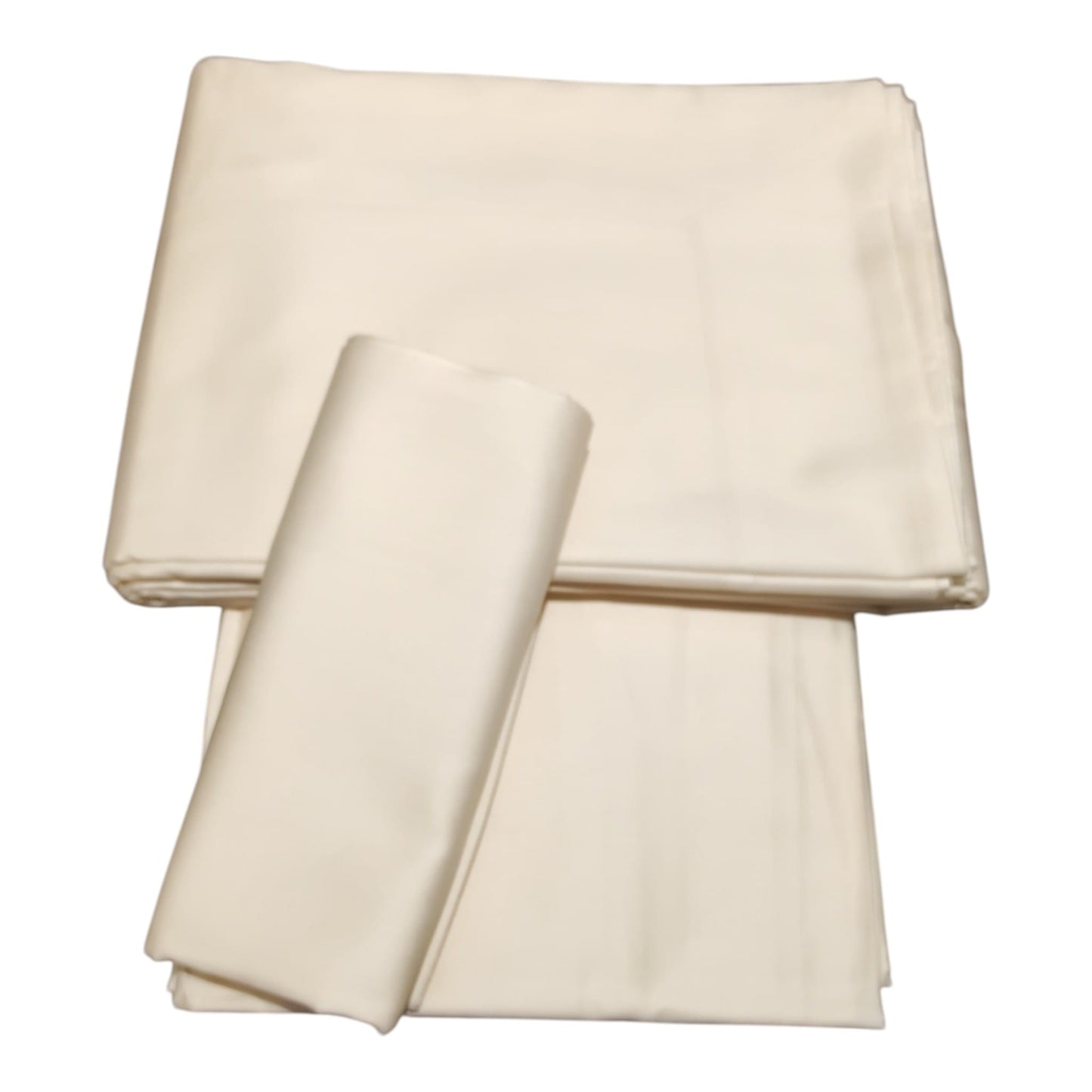 Completo letto matrimoniale F11 Dea in raso di cotone colore avorio 9