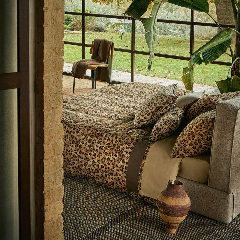 Completo lenzuola matrimoniale Fazzini Tabby animalier in percalle