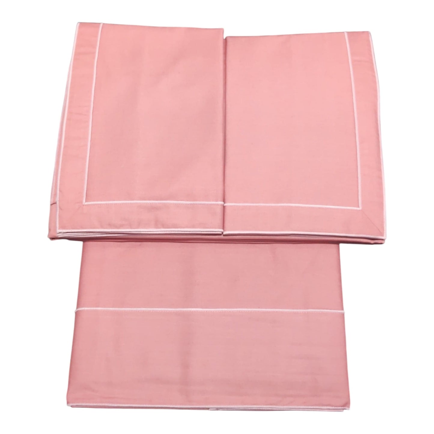 Completo letto matrimoniale Milo Riviera Carillo Home rosa con rifinitura bourdon