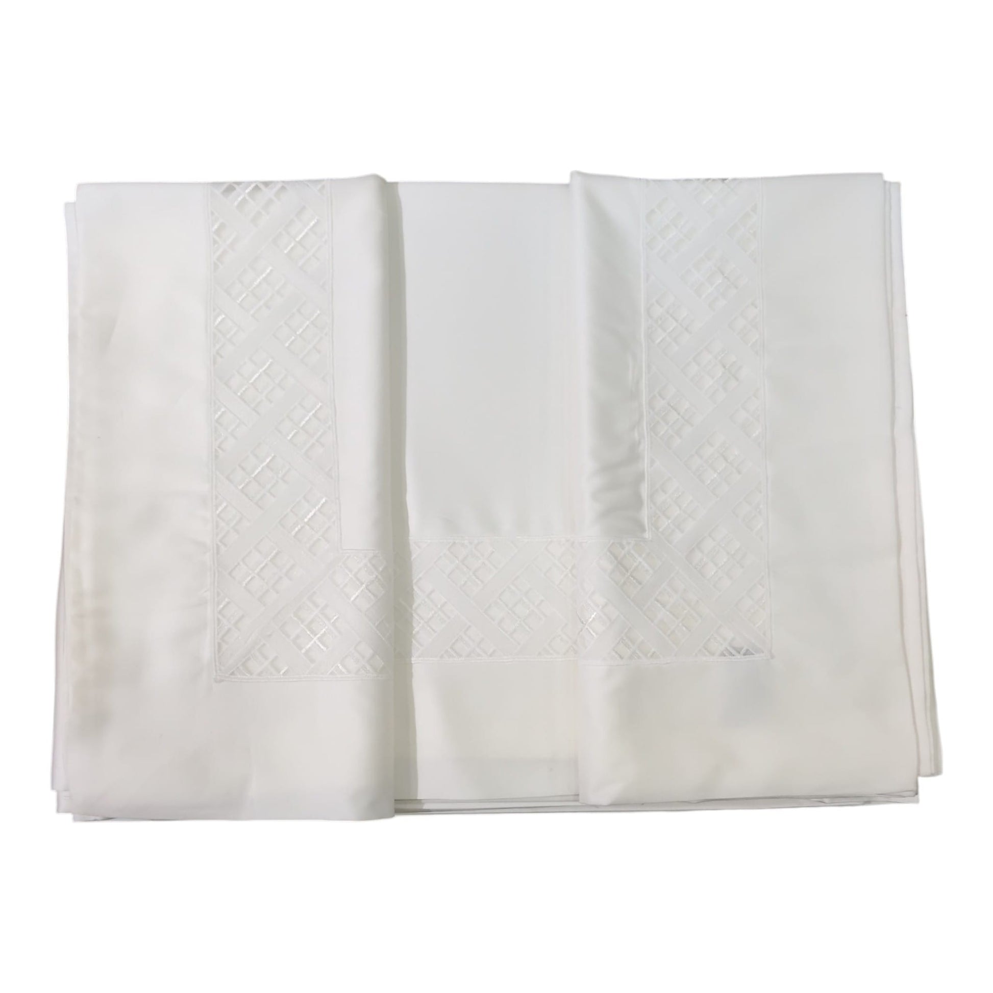 Completo lenzuola matrimoniale pizzo Leo Lace Dea Made in Italy