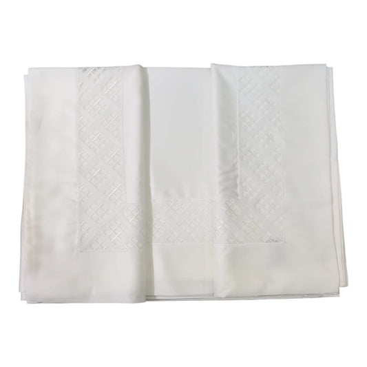 Completo lenzuola matrimoniale pizzo Leo Lace Dea Made in Italy