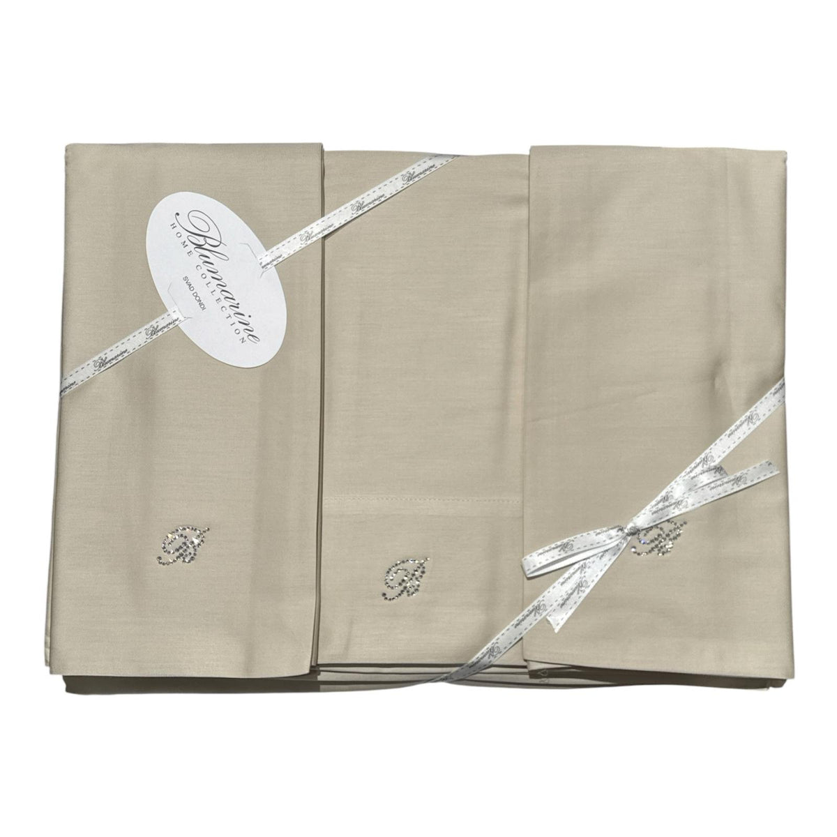 completo lenzuola matrimoniale Samira Blumarine Seppia, misura 250x290 cm, EAN 8021564567312.