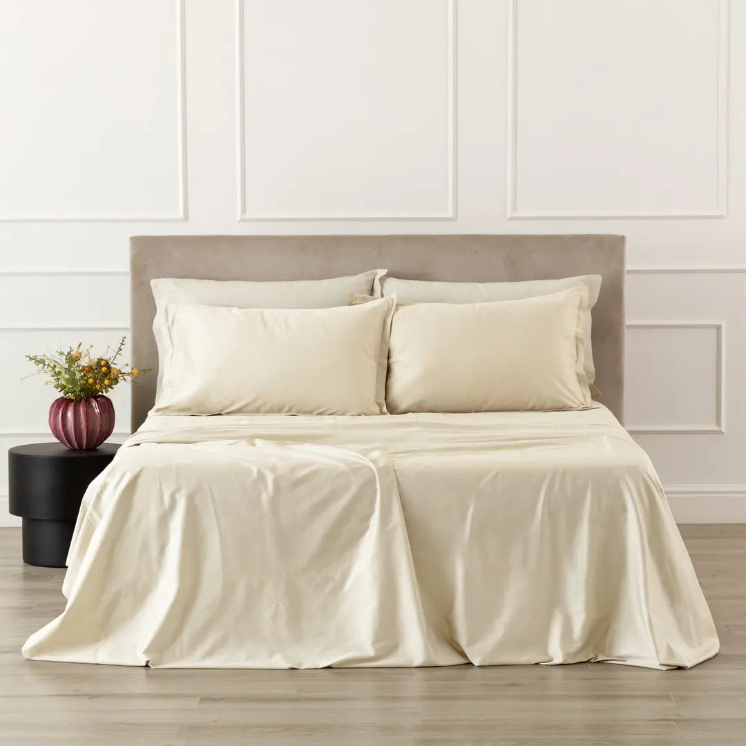 Completo letto Incanto Riviera in raso 100% cotone colore Avorio