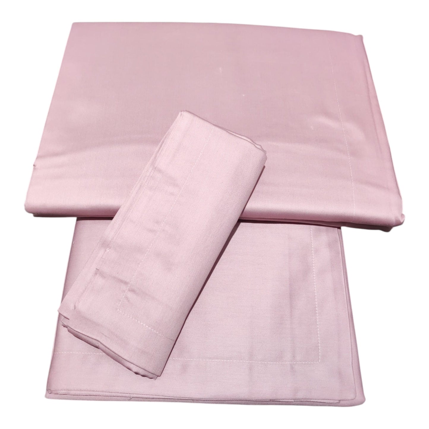 Completo letto matrimoniale Incanto Riviera in raso 100% cotone colore Malva