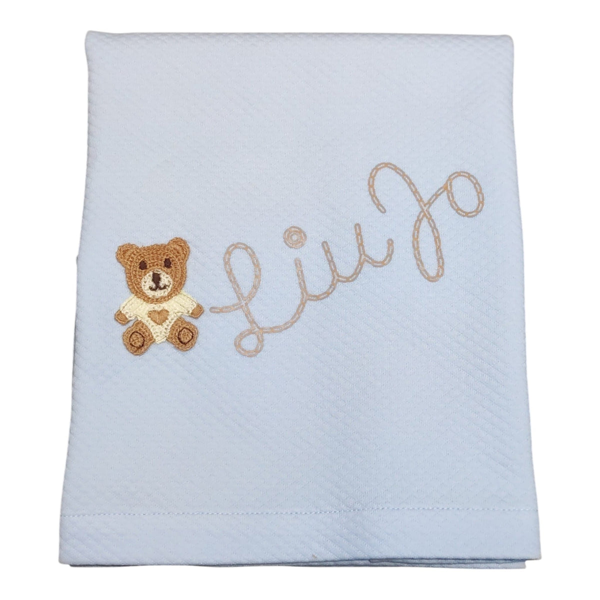 Copertina Liu Jo Baby Bear azzurra con ricamo orsetto