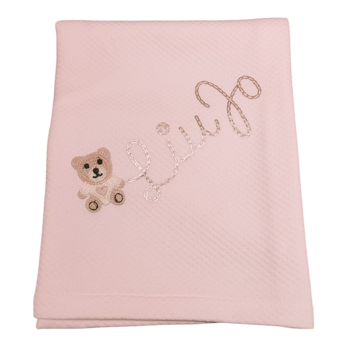 Copertina Liu Jo neonato Bear rosa con orsetto ricamato