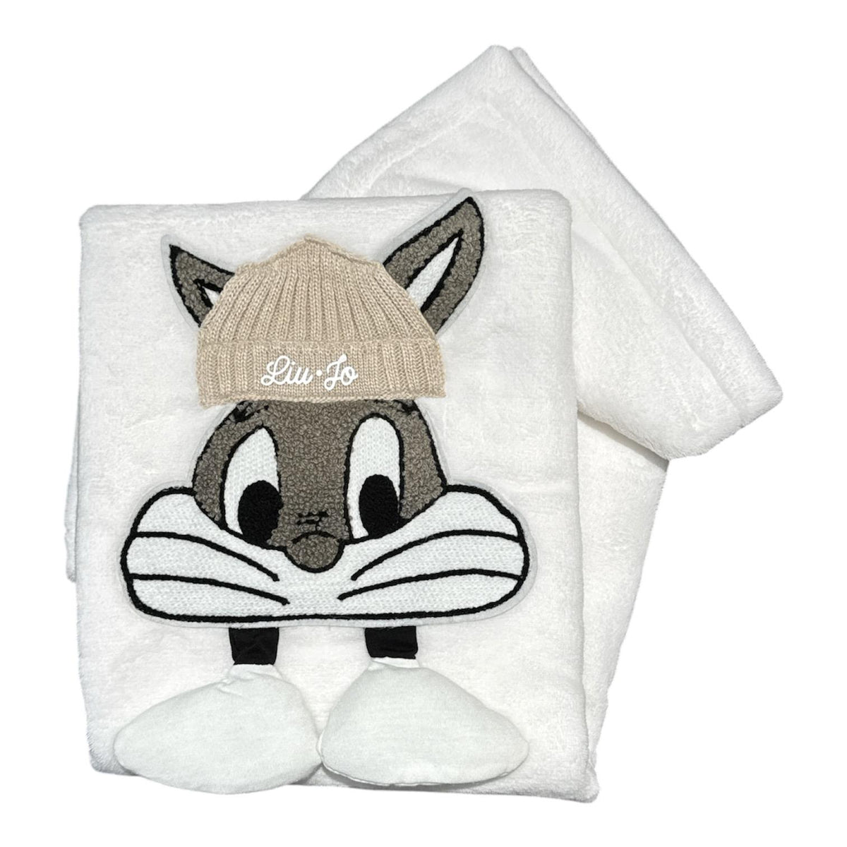 Copertina culla Liu Jo Baby Rabbit BL691C bianca con coniglietto e cappellino Liu Jo