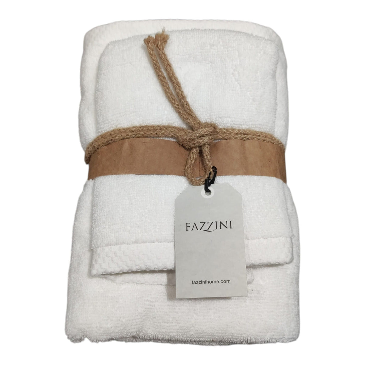 Coppia asciugamani Fazzini Square bianco in spugna 550 gr