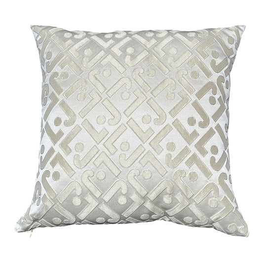 Cuscino arredo Liu Jo New 40x40 cm Sabbia con motivo diagonale a monogrammi LJ