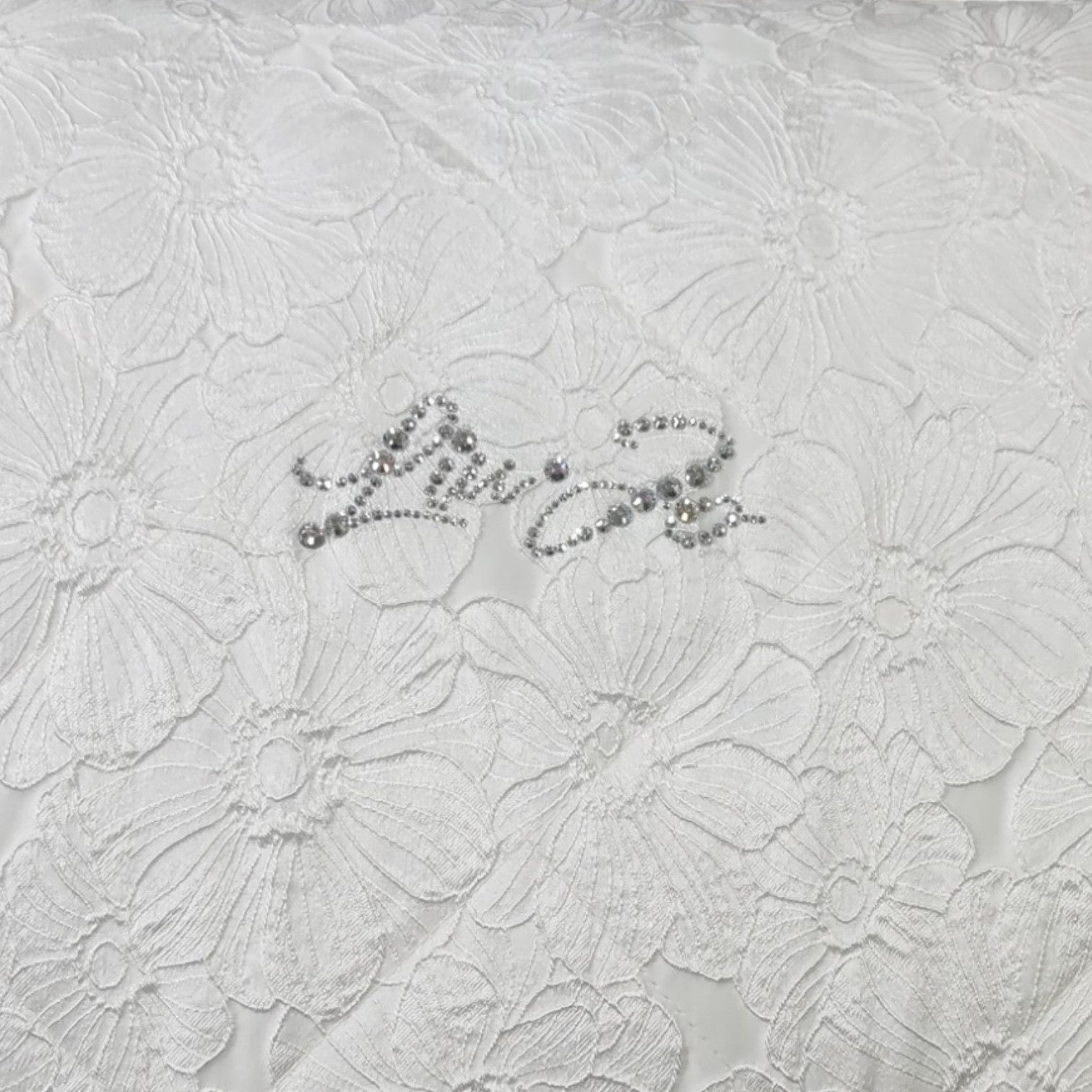 Dettaglio tessuto jacquard floreale del trapuntino Liu Jo Cassiopea
