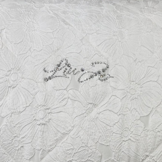 Dettaglio tessuto jacquard floreale del trapuntino Liu Jo Cassiopea