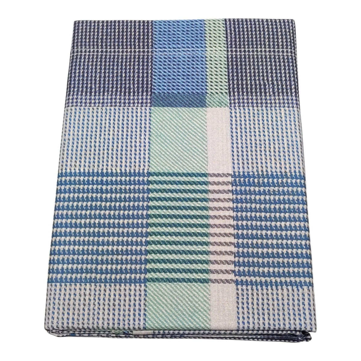 Lenzuola matrimoniali Castiglione Riviera blu e azzurro con fantasia geometrica